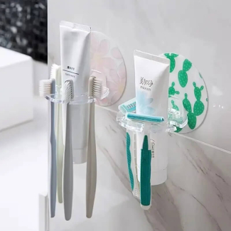 Nordic Acrylic Toothbrush and Toothpaste Holder with Self-Adhesive Design Price in Pakistan | LAPTAB