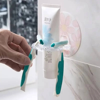 Nordic Acrylic Toothbrush and Toothpaste Holder with Self-Adhesive Design Price in Pakistan | LAPTAB