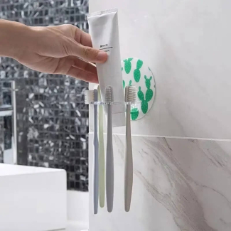 Nordic Acrylic Toothbrush and Toothpaste Holder with Self-Adhesive Design Price in Pakistan | LAPTAB
