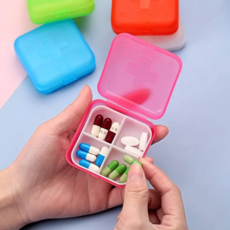 4 Compartment Lid Tablet Pill Box for Daily Medication Organization Price in Pakistan | LAPTAB