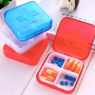 4 Compartment Lid Tablet Pill Box for Daily Medication Organization Price in Pakistan | LAPTAB