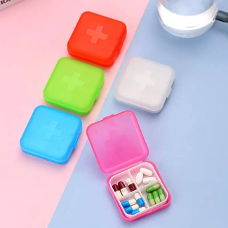 4 Compartment Lid Tablet Pill Box for Daily Medication Organization Price in Pakistan | LAPTAB