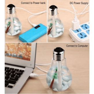 1 pc LED Bulb Air Water Mist Humidifier with 7 Color LED Lights Price in Pakistan | LAPTAB