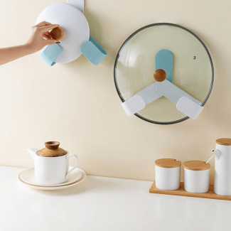 Self Adhesive Pot Lid Holder - Space Saving Wall Mounted Hook Stickers Price in Pakistan | LAPTAB
