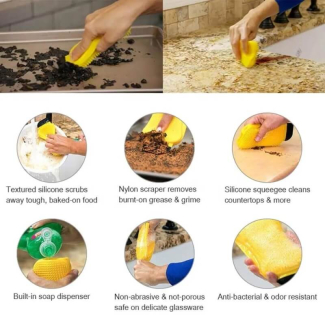 3 In 1 Silicone Sponge for Easy Washing of Utensils, Fruits, and Vegetables Price in Pakistan | LAPTAB