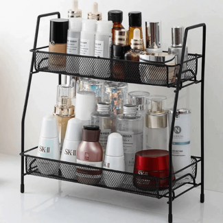 Double Layer Iron Rack Kitchen and Bathroom Organizer - Durable Aluminum Design Price in Pakistan | LAPTAB