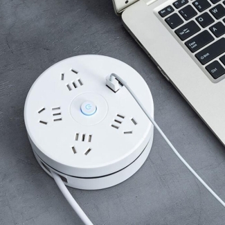 16.5 Feet Long Electrical Foldable Extension 3 USB Socket