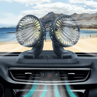Fast Cooling Dashboard Double Heads Mini Fan for Cars and SUVs Price in Pakistan | LAPTAB