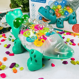 Transparent Gear Electric Crocodile Rotation Toy with Sounds and Lights Price in Pakistan | LAPTAB