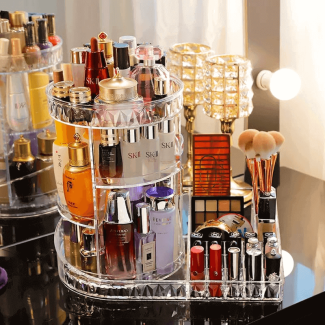 360 Rotating Multifunctional Cosmetic Storage Box for Makeup and Jewelry Price in Pakistan | LAPTAB