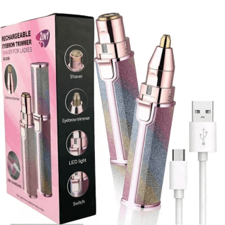 Electric Eyebrow Trimmer 2 In 1 Painless Hair Shaver for Sensitive Skin Price in Pakistan | LAPTAB