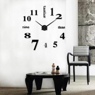 Modern DIY 3D Acrylic Wall Clock - Large Silent Home Decor Price in Pakistan | LAPTAB