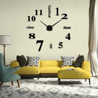 Modern DIY 3D Acrylic Wall Clock - Large Silent Home Decor Price in Pakistan | LAPTAB