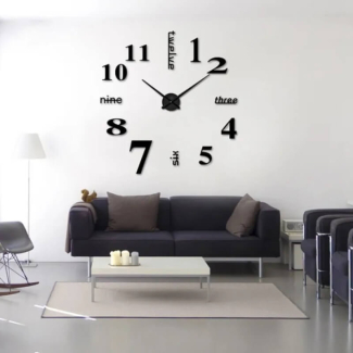 Modern DIY 3D Acrylic Wall Clock - Large Silent Home Decor Price in Pakistan | LAPTAB