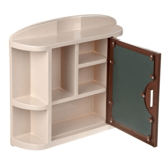 Wall Mounted Bathroom Cabinet Storage Rack with Multiple Tiers, Plastic