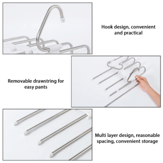 Pack of 3 Adjustable Clothes Hangers for Space Saving Trouser Storage Price in Pakistan | LAPTAB