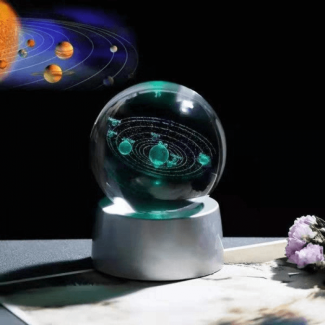 3D Solar System Glass Decor with Crystal Stand - Premium K9 Crystal Price in Pakistan | LAPTAB