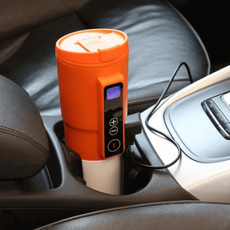 Car Auto Heating Cup with Dual Layer Insulation and Digital LCD Display