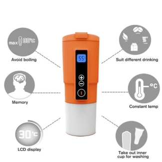 Car Auto Heating Cup with Dual Layer Insulation and Digital LCD Display Price in Pakistan | LAPTAB