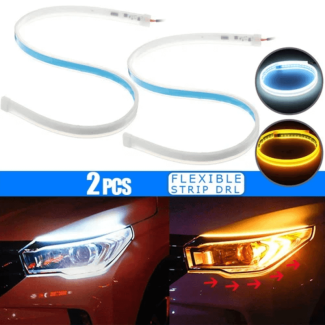 DRL LED Car Two Headlight Eyebrow Light Strip Price in Pakistan | LAPTAB