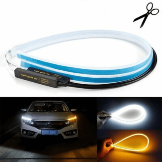 DRL LED Car Headlight Eyebrow Light Strip - Pack of Two, Waterproof SMD