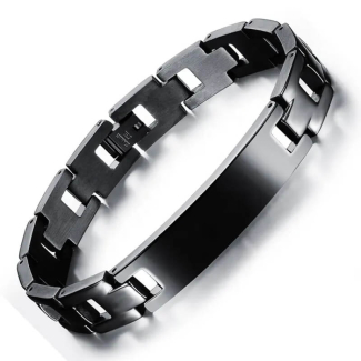 Stylish Unisex Black Stainless Steel Link Chain Bracelet Price in Pakistan | LAPTAB