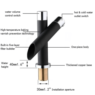 Basin Faucet Black Hot Cold Single Handle for Modern Bathrooms Price in Pakistan | LAPTAB