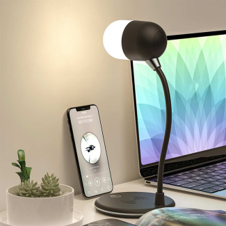Music Lamp with Wireless Charger, Bluetooth Speaker, 3 Light Modes Price in Pakistan | LAPTAB