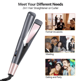 2 In 1 Twisted Hair Straightener and Curler Iron with Fast Heating Technology Price in Pakistan | LAPTAB