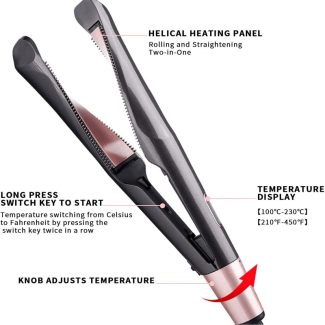 2 In 1 Twisted Hair Straightener and Curler Iron with Fast Heating Technology Price in Pakistan | LAPTAB