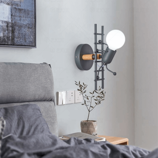 Little Man Black Iron Bulb Holder for LED Lights, 12cm x 28cm x 17cm Price in Pakistan | LAPTAB