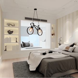 Bicycle Shaped Bulb Holder - Modern Metal Pendant Light for Home & Bar Price in Pakistan | LAPTAB