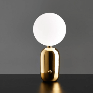 Glass Ball Desk Lamp - E27 Iron and Glass, Gold & Matte White Finish Price in Pakistan | LAPTAB