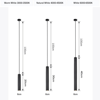 Long Tube Dimmable LED Pendant Light 40cm for Modern Home Decor Price in Pakistan | LAPTAB