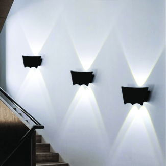 2 in 1 Up Down Black Bat Shaped Wall Lamp, Waterproof Aluminum Design Price in Pakistan | LAPTAB