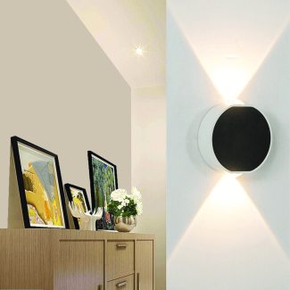 Up and Down Round Wall Light, Black Aluminum, 6W, 110/220V Price in Pakistan | LAPTAB