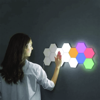 3 Pcs Hexagonal Colorful Touch Sensor Wall Light for Home Decor Price in Pakistan | LAPTAB