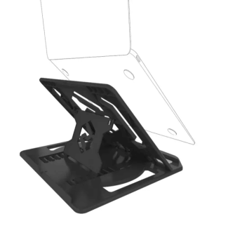 Rotatable Laptop Stand with Phone Holder, Portable and Adjustable, Black Price in Pakistan | LAPTAB