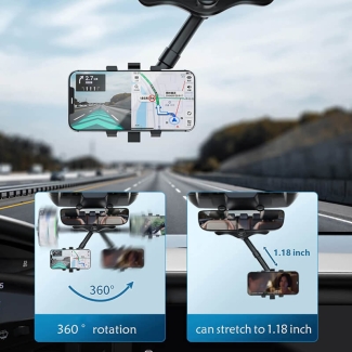 Universal 360 Car Rearview Mirror Phone Holder for Safe Driving Price in Pakistan | LAPTAB