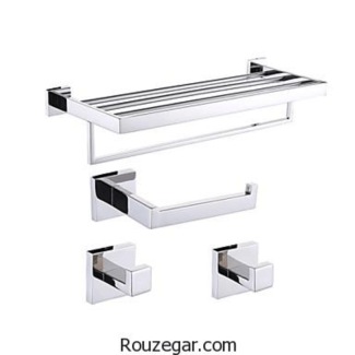 Wall Mounted 2 Layer Aluminum Rack with Shelves and Hooks for Bathroom Storage Price in Pakistan | LAPTAB