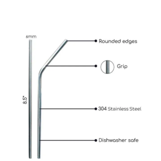 Reusable Stainless Steel Straws Set of 5 with Cleaning Brush Price in Pakistan | LAPTAB