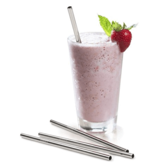 Reusable Stainless Steel Straws Set of 5 with Cleaning Brush Price in Pakistan | LAPTAB