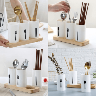 Stylish Self Draining Tableware Holder with Oak Base and Anti-Slip Design Price in Pakistan | LAPTAB