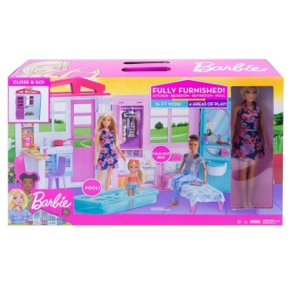 Barbie Doll with Close And Go House Playset - Portable Dollhouse & Accessories Price in Pakistan | LAPTAB
