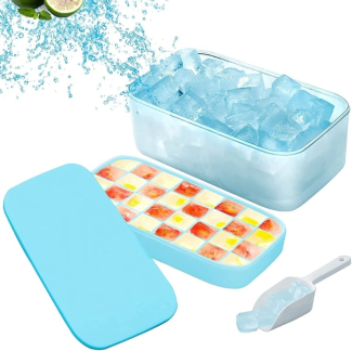 Ice cube with storage box 