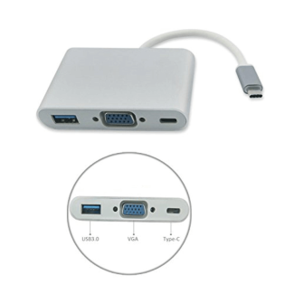 USB Type-C to VGA, OTG C & USB 3.0 Multi-Adapter for Enhanced Connectivity
