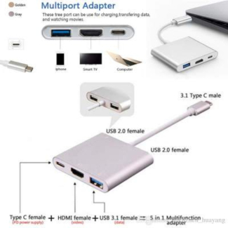 USB Type-C to VGA, OTG C & USB 3.0 Multi-Adapter for Enhanced Connectivity Price in Pakistan | LAPTAB