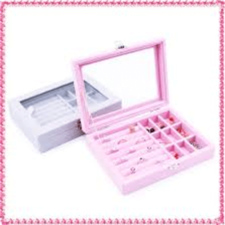 Velvet Rings and Earrings Organizer Storage Box with Lock and Compartments Price in Pakistan | LAPTAB