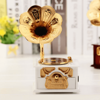 Gramophone Style Music Storage Box - Mechanical Music Box for Decor and Keepsakes Price in Pakistan | LAPTAB