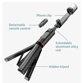 3-in-1 Selfie Stick with Fill Light and Tripod, Expandable with Remote Price in Pakistan | LAPTAB